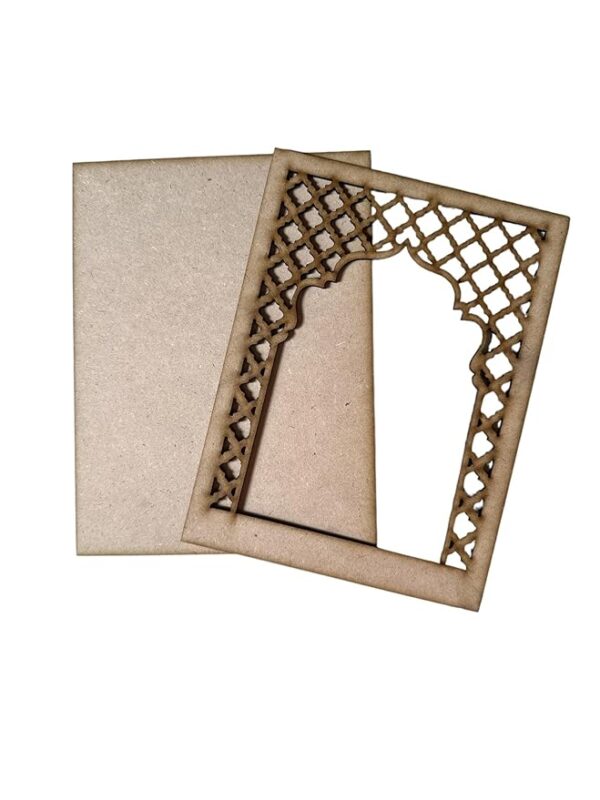 Curious MDF Jharokha Cutouts Pack of 2 | 8x6 Inch Wooden Unfinished Wall Decor | MDF Jharokha Frames for Art and Craft, Home Decor, DIY Painting - Image 3