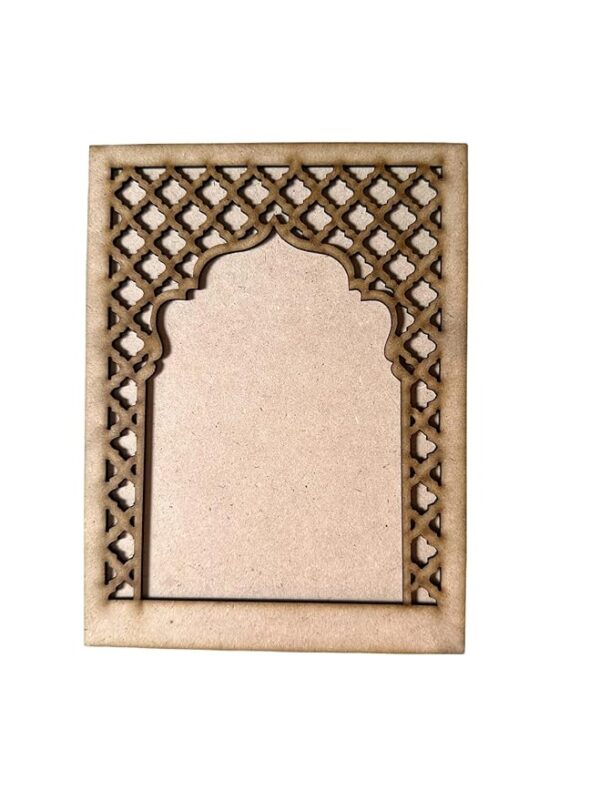 Curious MDF Jharokha Cutouts Pack of 2 | 8x6 Inch Wooden Unfinished Wall Decor | MDF Jharokha Frames for Art and Craft, Home Decor, DIY Painting - Image 2